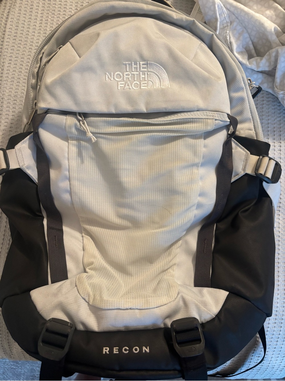 The North Face Recon Backpack in Light Gray and Black